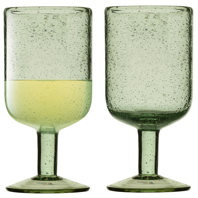 Набор бокалов для вина flowi, 410 мл, зеленые, 2 шт. Liberty Jones DMH-HM-LJ-FL-WGLS-G410-2 - фото 1