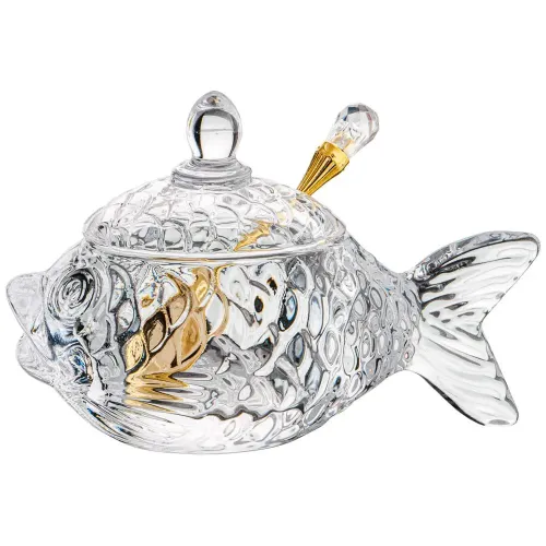 Икорница с ложкой 110 мл 15,5х7,5 см  MUZA РЫБКА 