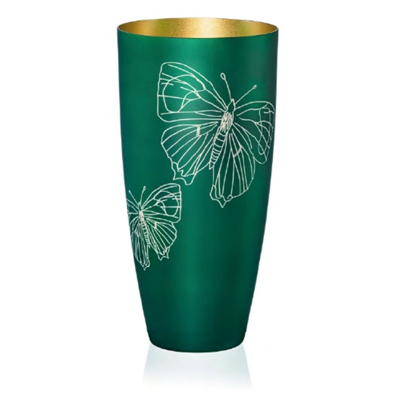 Ваза для цветов 30 см Crystalex Бабочка зелёный 5490₽