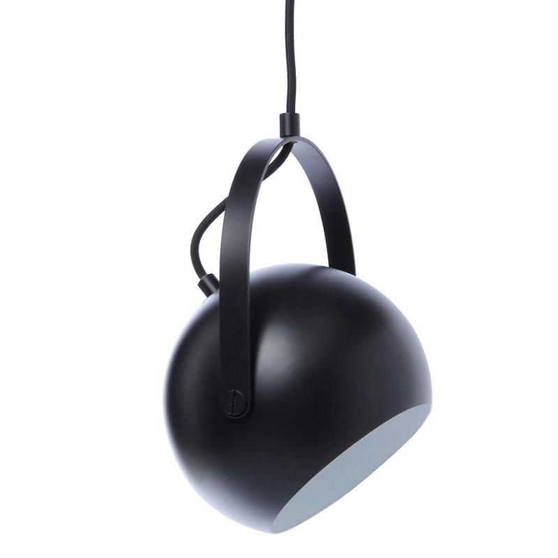 Лампа потолочная Ball с подвесом 18 см, черная матовая Frandsen CKH-135465001 - фото 1