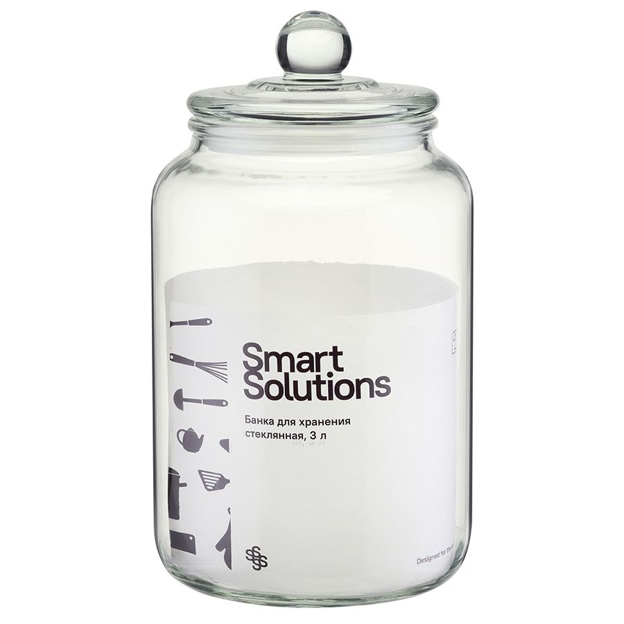 Банка для хранения стеклянная, 3 л Smart Solutions DMH-SFE-SS-CJ-GLS-3 - фото 7
