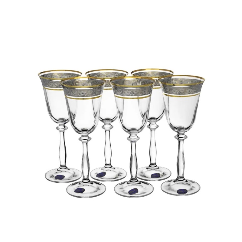 Набор бокалов для вина 185 мл Crystalex Анжела Панто платина 6 шт 10990₽