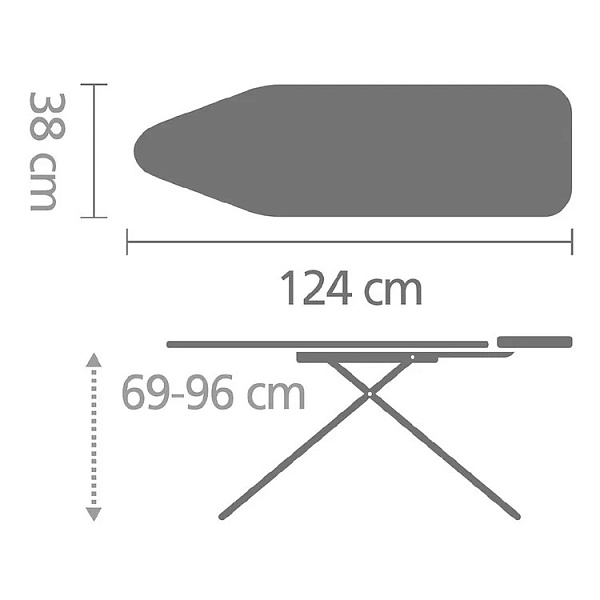 Гладильная доска 124 х 38 см Brabantia Титановые круги