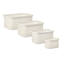Набор из 4-х корзин для хранения Bergenson Bjorn Sustainable collection молочный