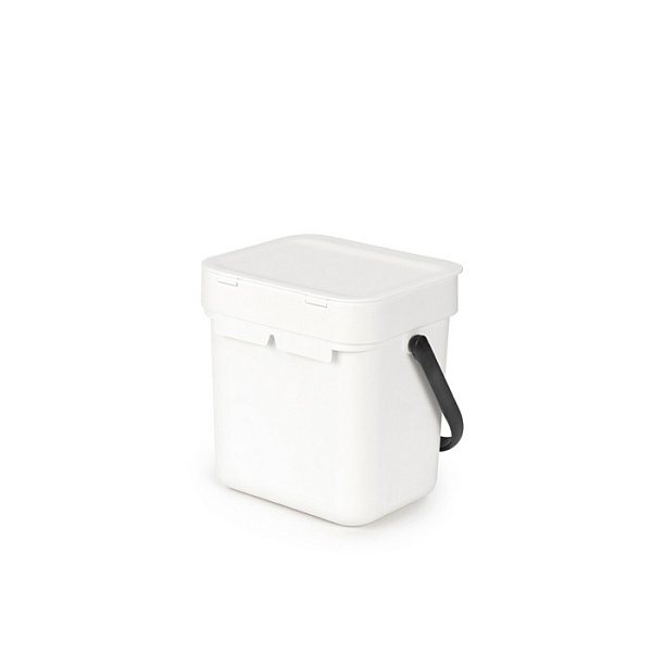 Ведро для мусора 3 л Brabantia Sort&Go белый