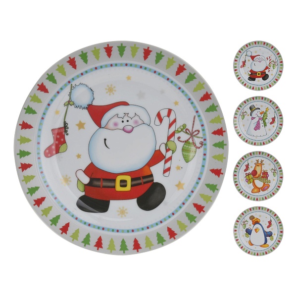 Тарелка новогодняя d26,5 см в ассортименте