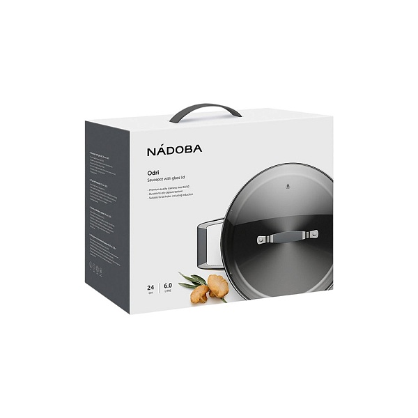 Кастрюля со стеклянной крышкой, 24 см/6 л. ODRI