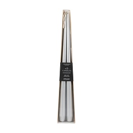 Набор свечей конических 2шт серебряный