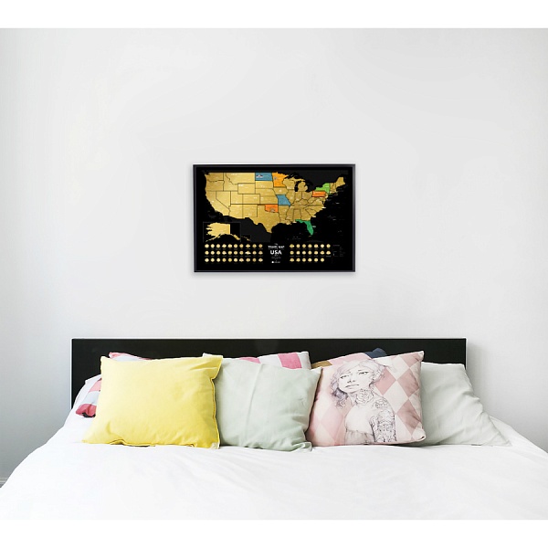 Карта Travel Map USA black