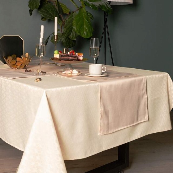 Скатерть круглая 160 см Sofi de Marko Катрин кремовый