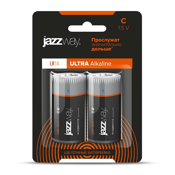 Комплект батареек JazzWay Ultra Alkaline C/LR14 2 шт