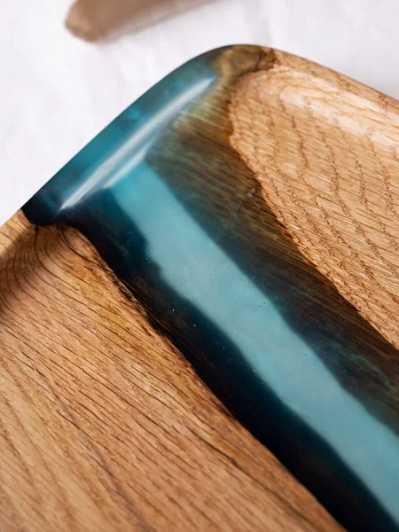 Поднос "Аура" 30х18 см, бирюза