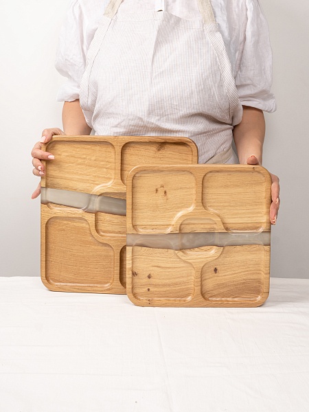 Менажница "Квадро" 35 см, жемчуг