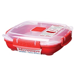 Контейнер-тарелка 440 мл Sistema Microwave красный
