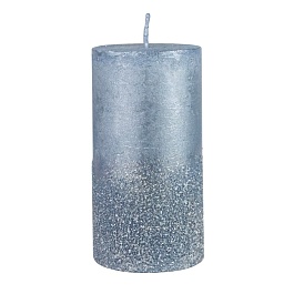 Свеча столбик с глиттером 7 x 13 см Азалия голубая