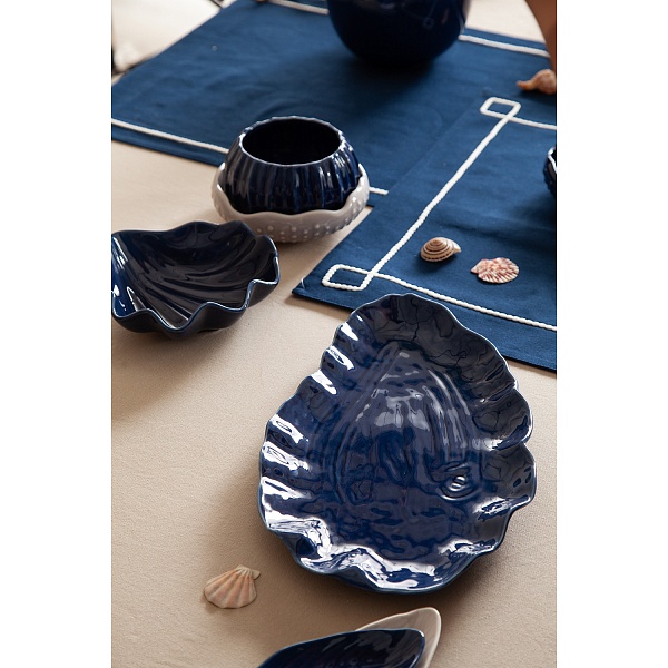 Блюдо сервировочное Tkano Sea treasures Clams синий