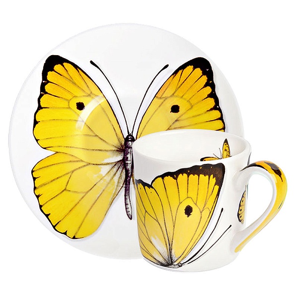 Пара кофейная 100 мл Taitu Butterfly жёлтый
