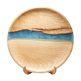 Тарелка "Река" 30 см, бирюза