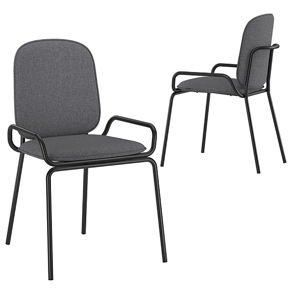 Набор стульев Latitude Ror Double Frame 2 шт рогожка чёрный-серый