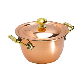 Кастрюля медная с крышкой 2 л Кольчугинский мельхиор