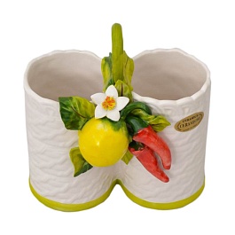 Подставка для столовых приборов двойная 15 х 18 см Orgia Лимоны и Перец