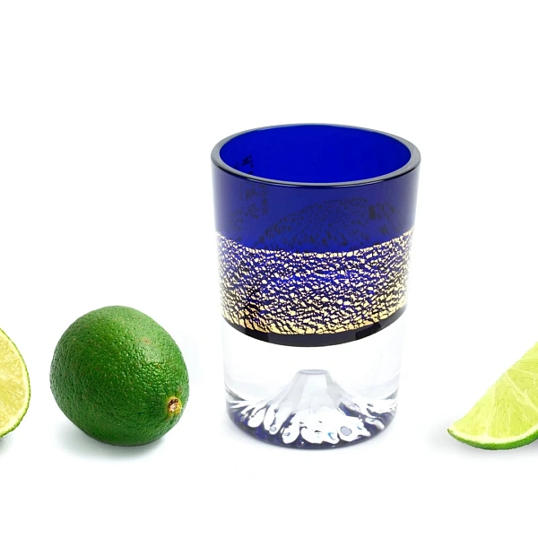 Рюмка Gold Leaf Fuli Chilled Sake Shot Glass Blue  85 мл
