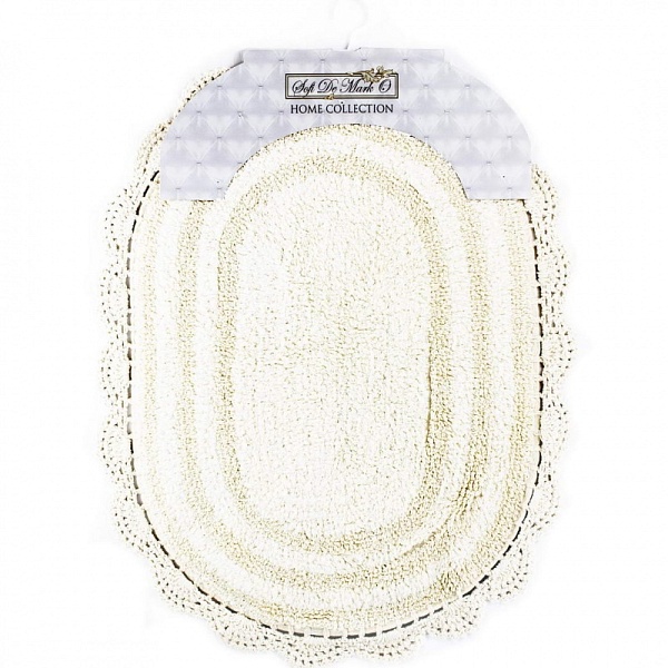 PAMELLA (крем) Коврик для ванной кружевной 60х100см