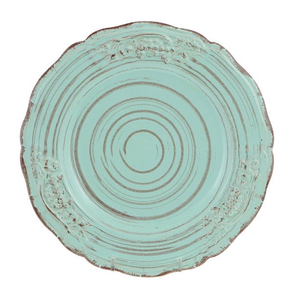 Тарелка 22 см Royal Stoneware Барокко светло-зелёный с коричневым