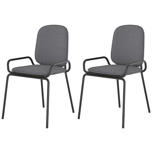 Набор стульев Latitude Ror Double Frame 2 шт рогожка чёрный-серый