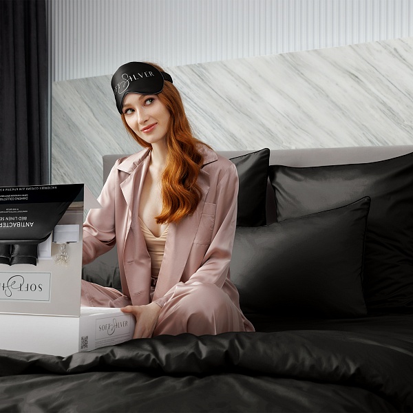 Комплект постельного белья евро Soft Silver, икра