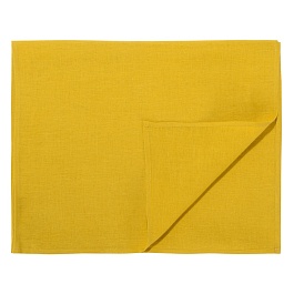 Дорожка на стол из стираного льна горчичного цвета из коллекции essential, 45х150 см