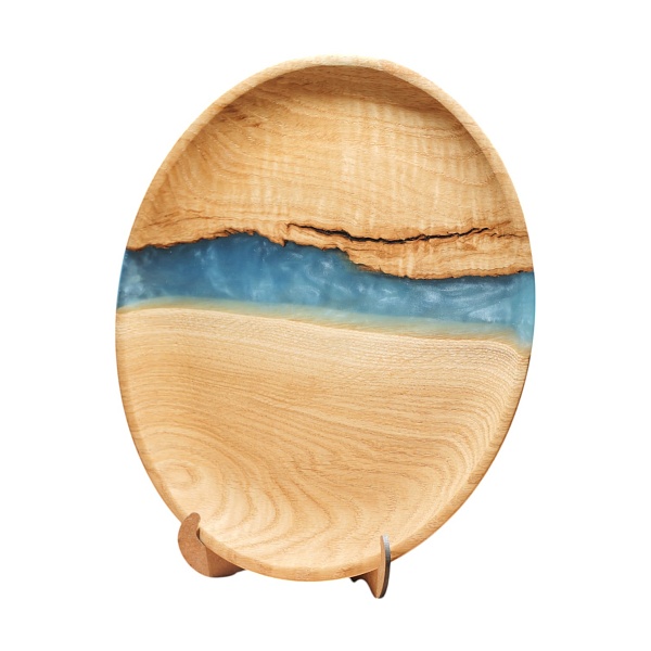 Тарелка "Река" 35 см, бирюза