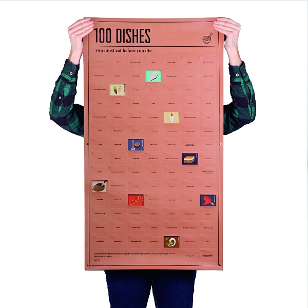 Постер Doiy 100 блюд, которые нужно попробовать, прежде чем умереть