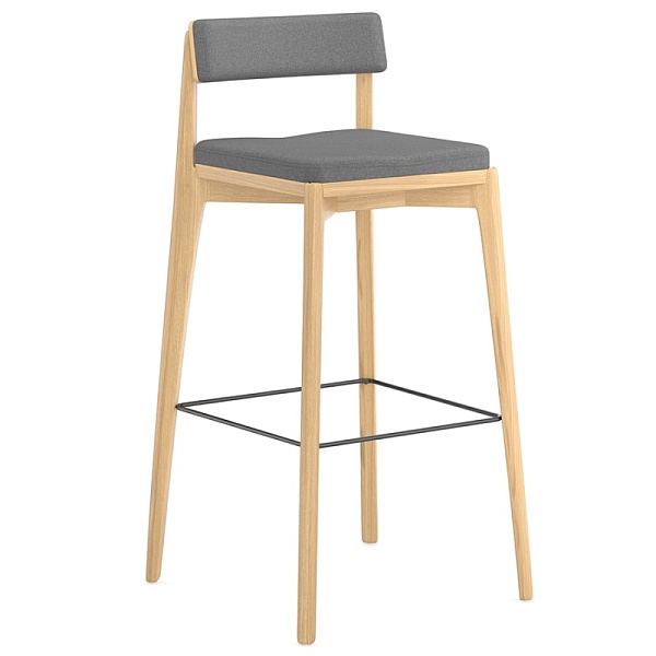 Стул барный aska, рогожка, ясень/серый