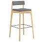 Стул барный aska, рогожка, ясень/серый