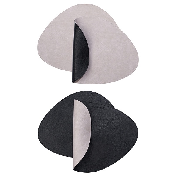 Набор салфеток сервировочных 4шт 33х41 см, Drop черный/светло серый