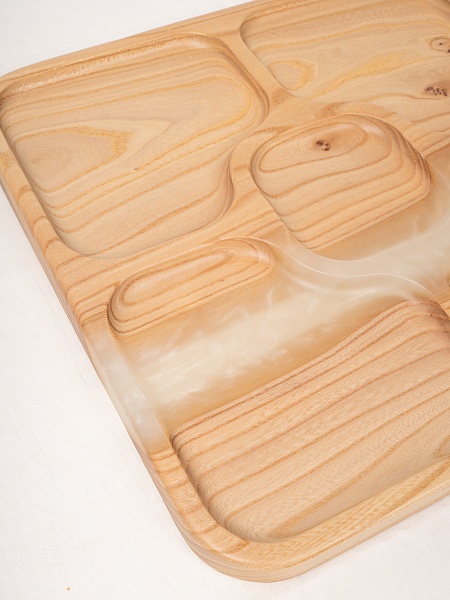 Менажница "Квадро" 35 см, жемчуг