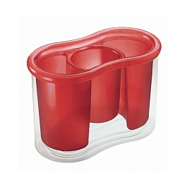 Подставка для столовых приборов 3-х секционная красная LATINA