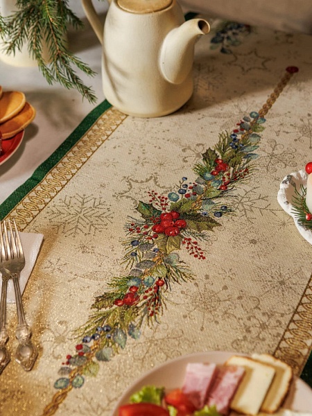 Дорожка 44 х 140 см Le Gobelin Елочные украшения зеленая