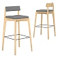 Стул барный aska, рогожка, ясень/серый