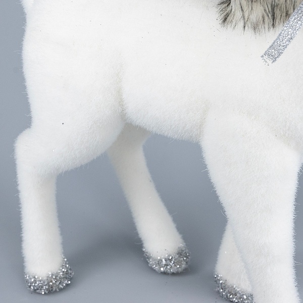 Сувенир Олень 26 х 15 x 51 см Азалия белый/серебристый