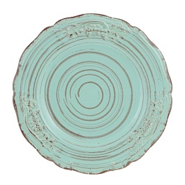 Тарелка 27 см Royal Stoneware Барокко светло-зелёный с коричневым