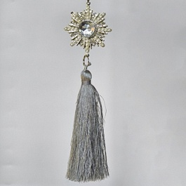 Украшение подвесное Кисточка 20 см Азалия серебряное