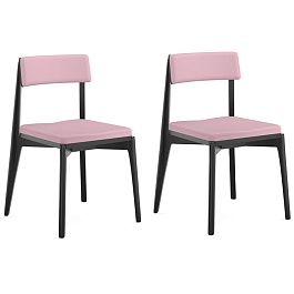 Набор из 2 стульев aska, рогожка, черный/розовый