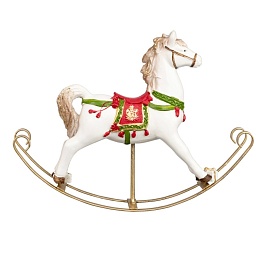 Сувенир Лошадка 21 x 5 x 18 см Азалия белый/красный