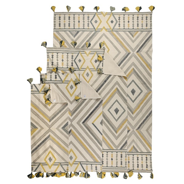 Ковер из хлопка с узором и кисточками Tkano Ethnic 200 x 300 см