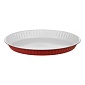 Форма с керамическим покрытием круглая рифленая для запекания "Eco Cook" красный