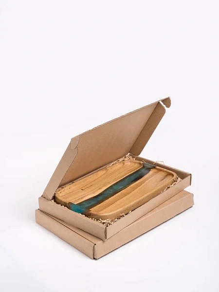 Поднос "Аура" 30х18 см, бирюза