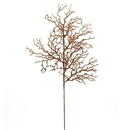 Ветка с глиттером 76 см Азалия коричневая