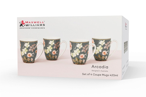 Набор кружек 420 мл Maxwell & Williams Arcadia зелёный 4 шт